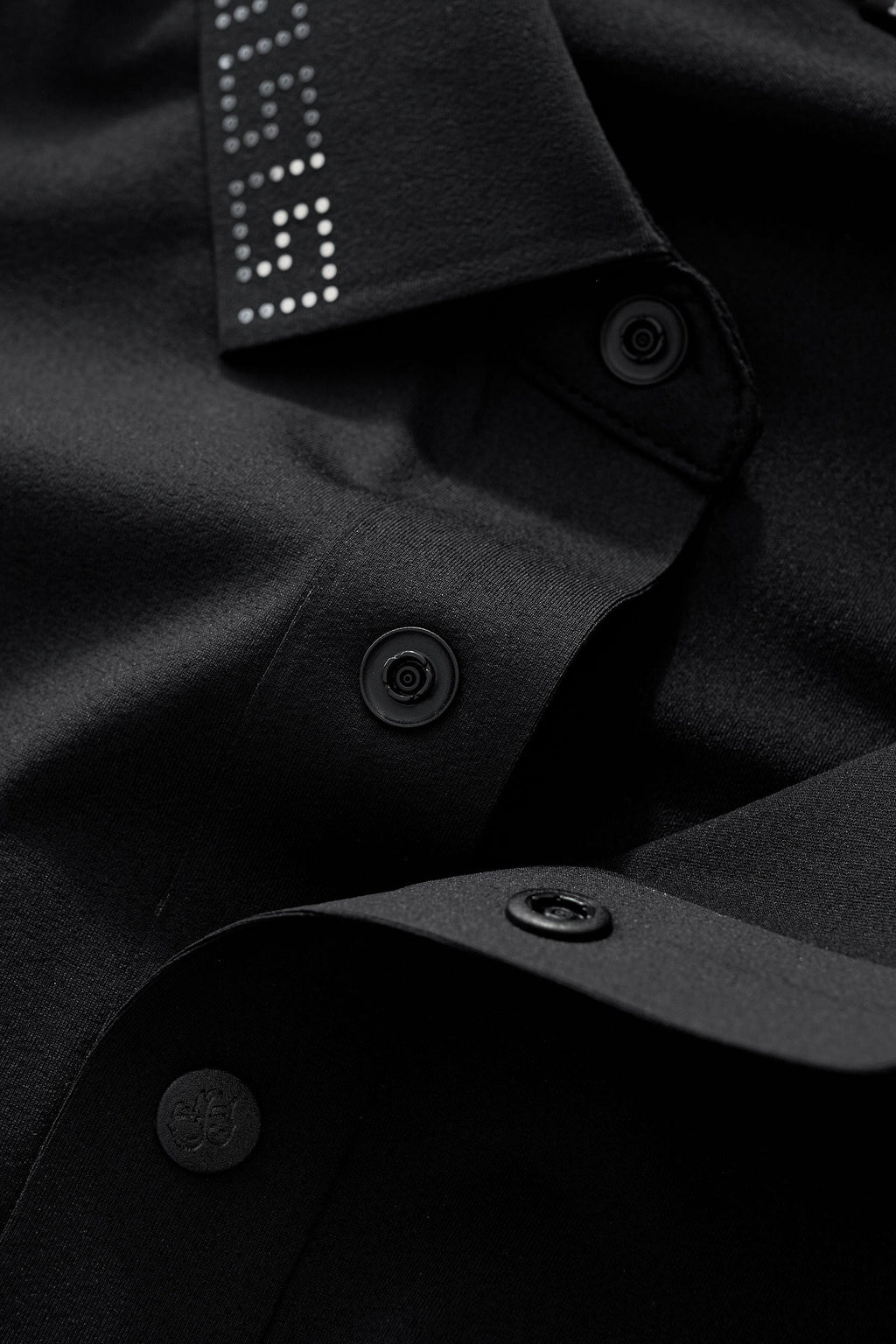 Perforated Collar Performance Polo – El Baron BLACK/SILVER