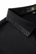 Perforated Collar Performance Polo – El Baron BLACK/SILVER