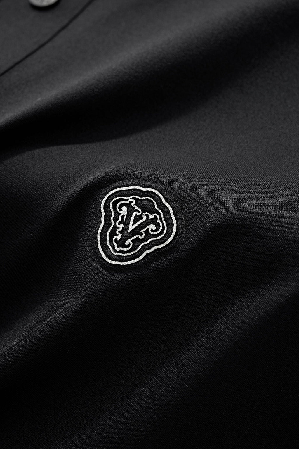 Perforated Collar Performance Polo – El Baron BLACK/SILVER