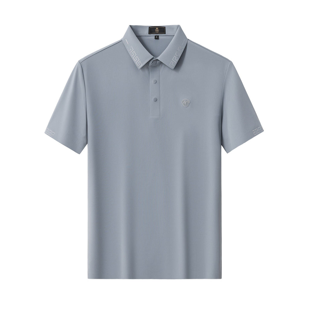 Perforated Collar Performance Polo – El Baron GREY/SILVER