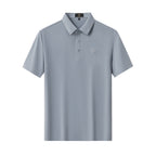 Perforated Collar Performance Polo – El Baron GREY/SILVER