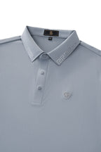 Perforated Collar Performance Polo – El Baron GREY/SILVER