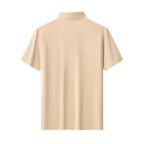Perforated Collar Performance Polo – El Baron KHAKI/GOLD