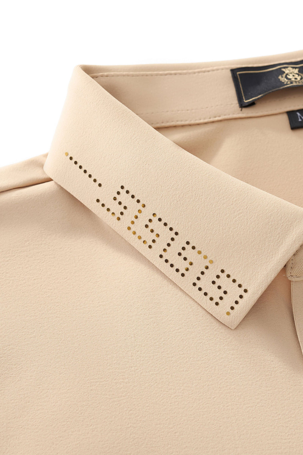 Perforated Collar Performance Polo – El Baron KHAKI/GOLD
