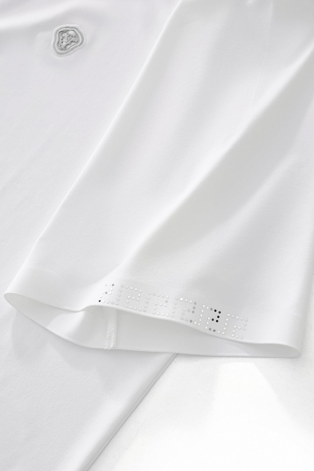Perforated Collar Performance Polo – El Baron WHITE/SILVER