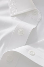 Perforated Collar Performance Polo – El Baron WHITE/SILVER