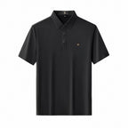 Embossed Placket Performance Polo – El Baron BLACK