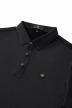 Embossed Placket Performance Polo – El Baron BLACK