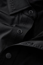 Embossed Placket Performance Polo – El Baron BLACK
