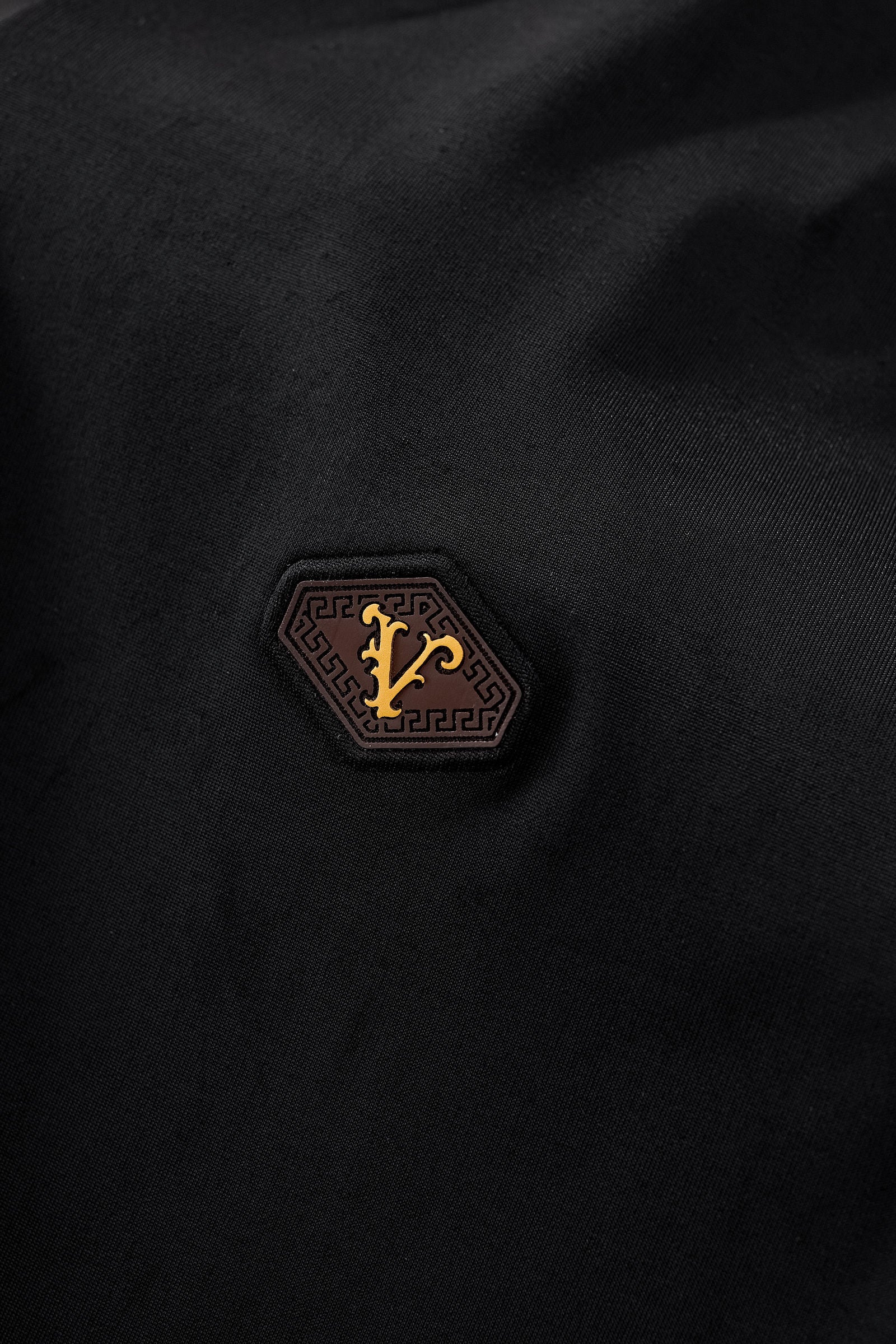 Embossed Placket Performance Polo – El Baron BLACK