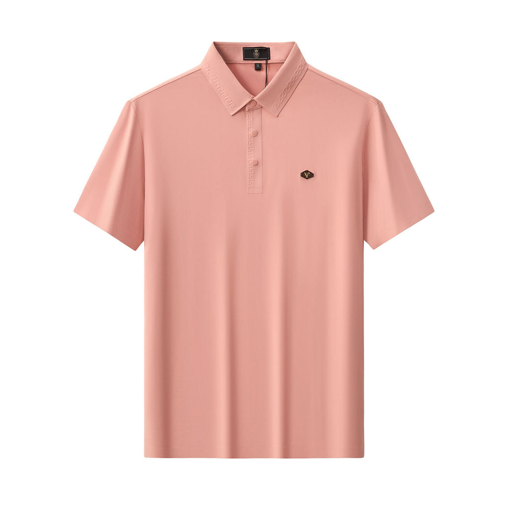 Embossed Placket Performance Polo – El Baron BRICK