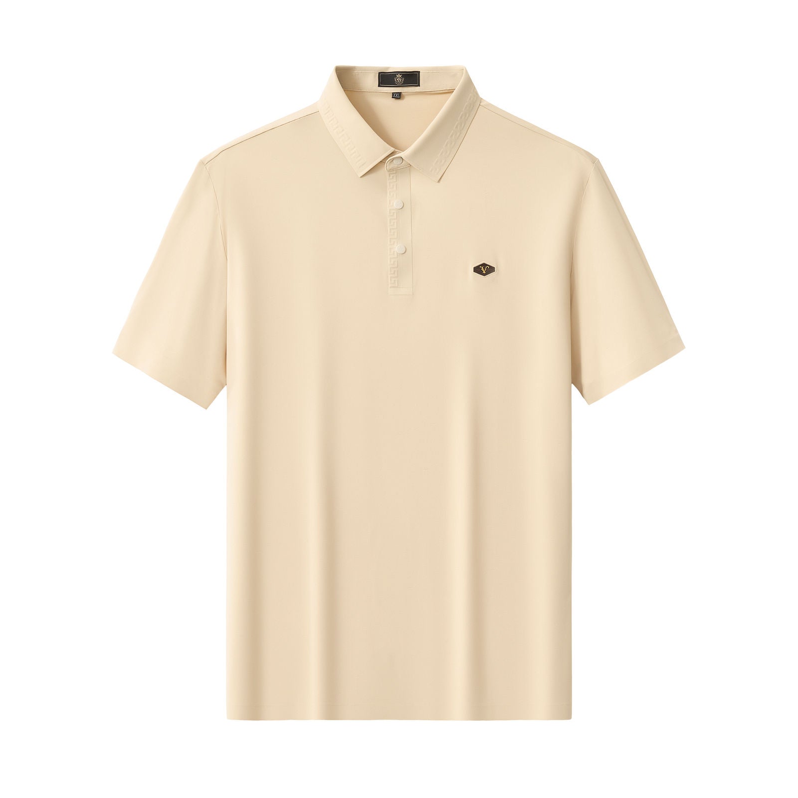 Embossed Placket Performance Polo – El Baron KHAKI