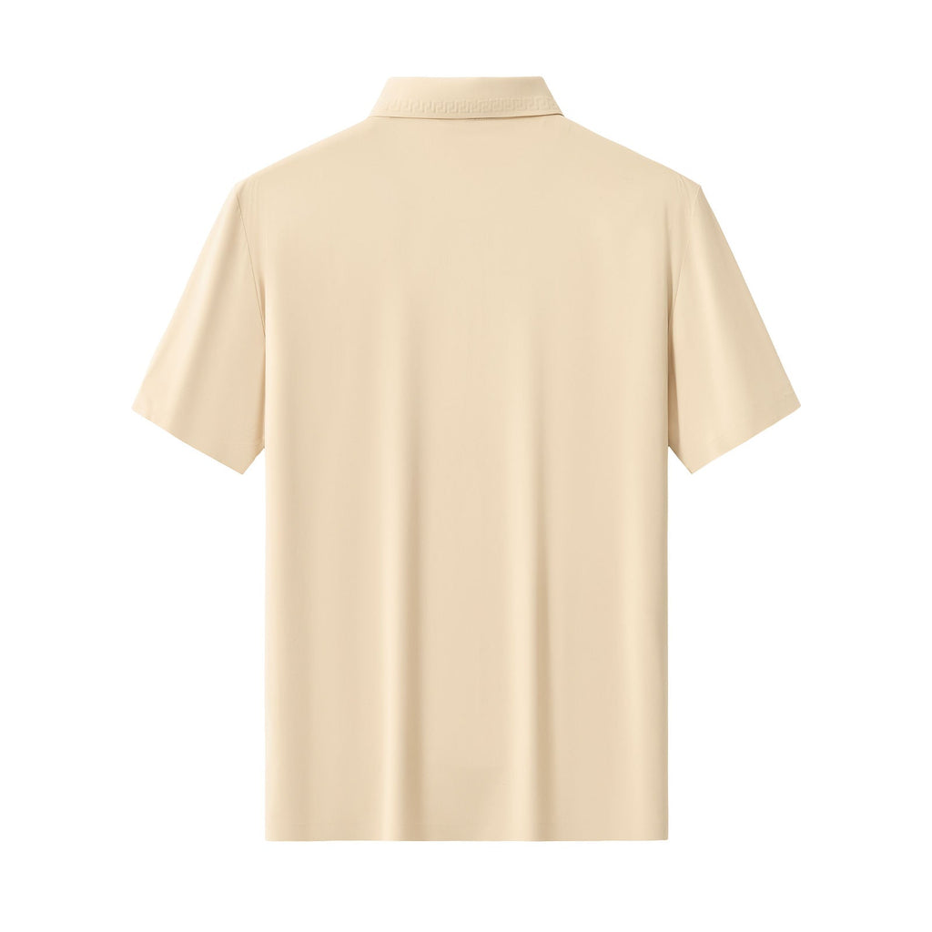 Embossed Placket Performance Polo – El Baron KHAKI