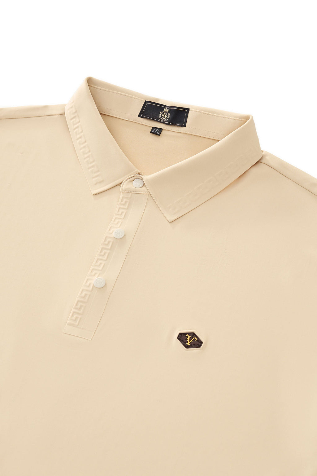 Embossed Placket Performance Polo – El Baron KHAKI