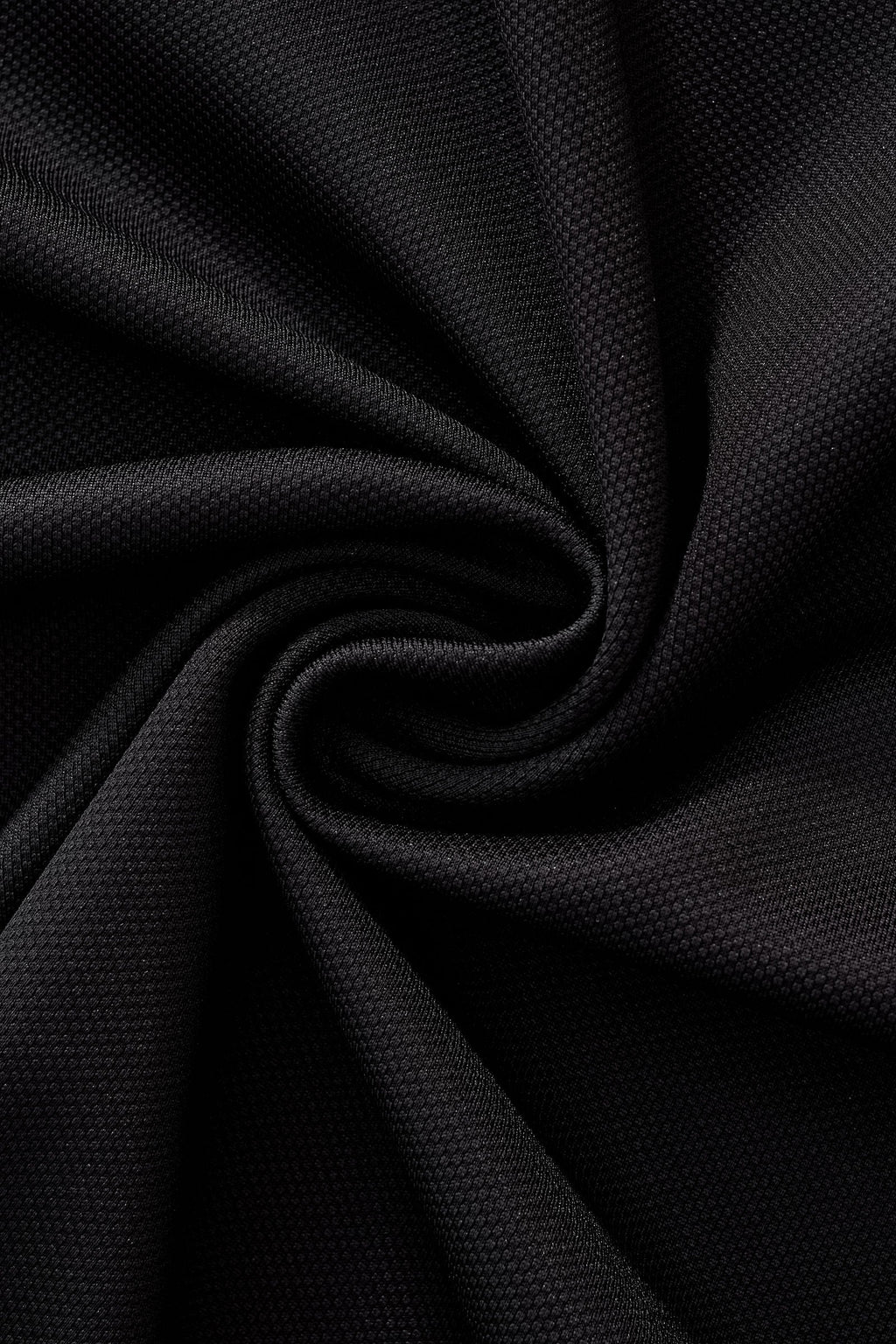 Textured Collar Performance Polo – El Baron BLACK