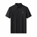 Textured Collar Performance Polo – El Baron BLACK