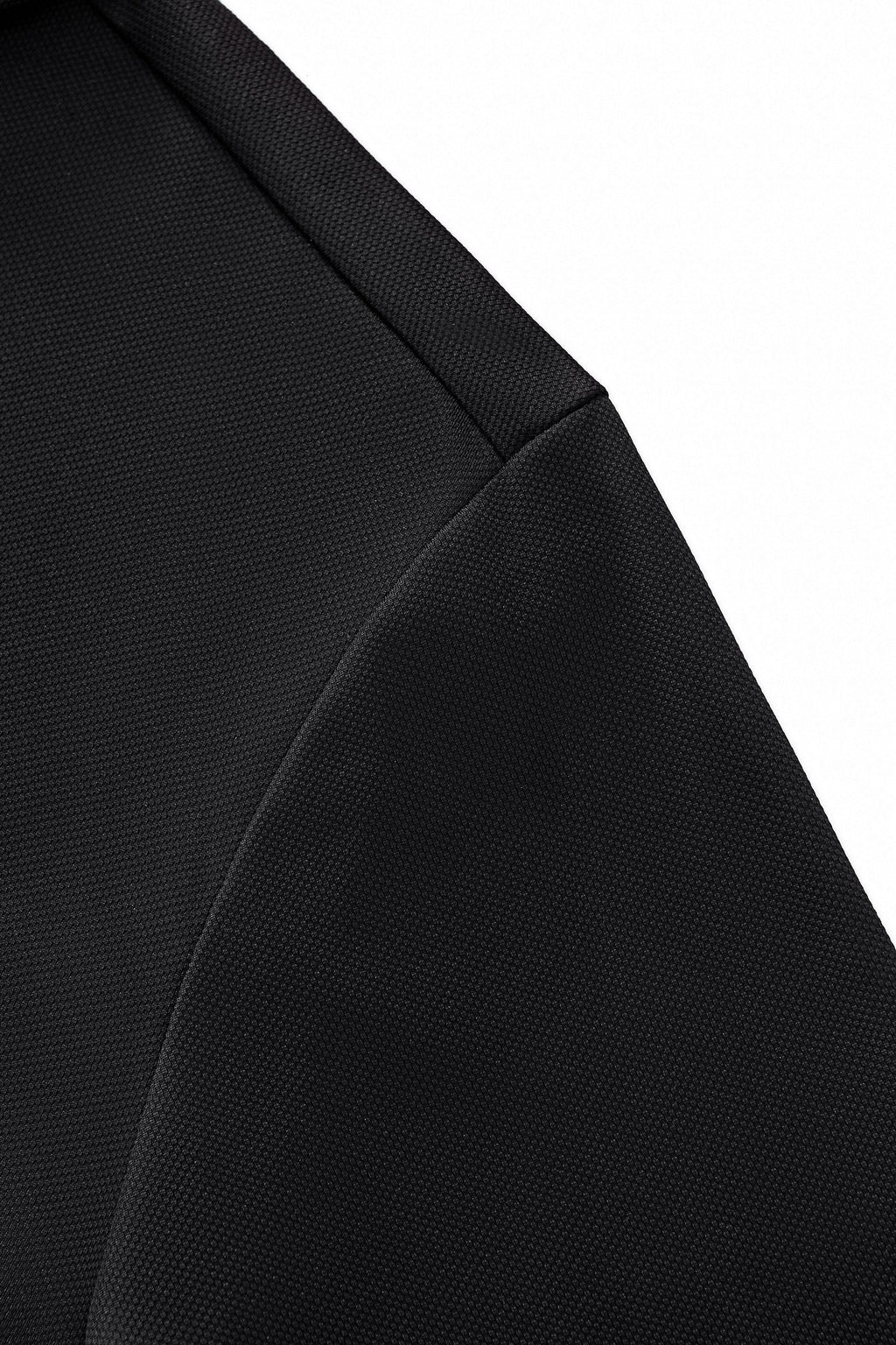 Textured Collar Performance Polo – El Baron BLACK