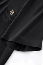 Textured Collar Performance Polo – El Baron BLACK