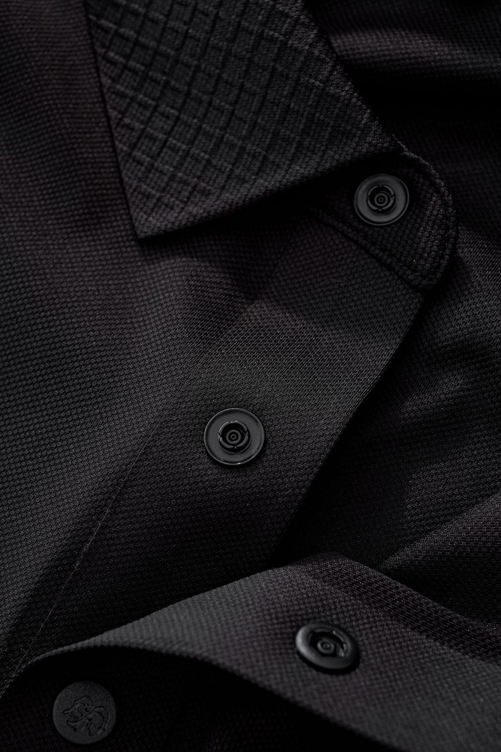 Textured Collar Performance Polo – El Baron BLACK