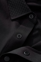 Textured Collar Performance Polo – El Baron BLACK