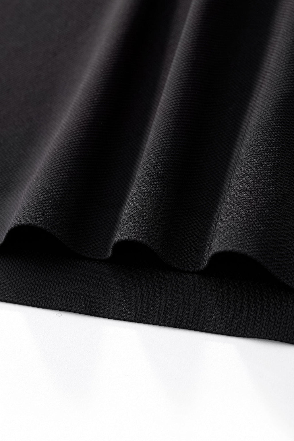 Textured Collar Performance Polo – El Baron BLACK