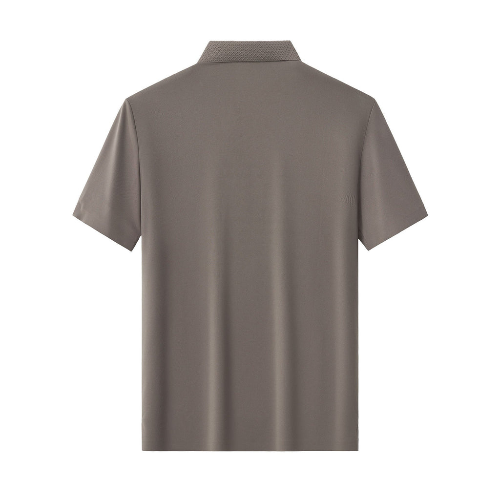 Textured Collar Performance Polo – El Baron KHAKI