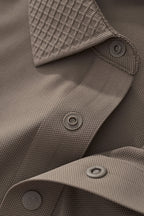 Textured Collar Performance Polo – El Baron KHAKI