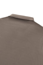 Textured Collar Performance Polo – El Baron KHAKI
