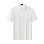 Textured Collar Performance Polo – El Baron WHITE