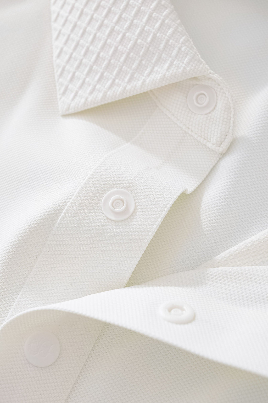 Textured Collar Performance Polo – El Baron WHITE
