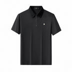 Zip Placket Performance Polo – El Baron BLACK
