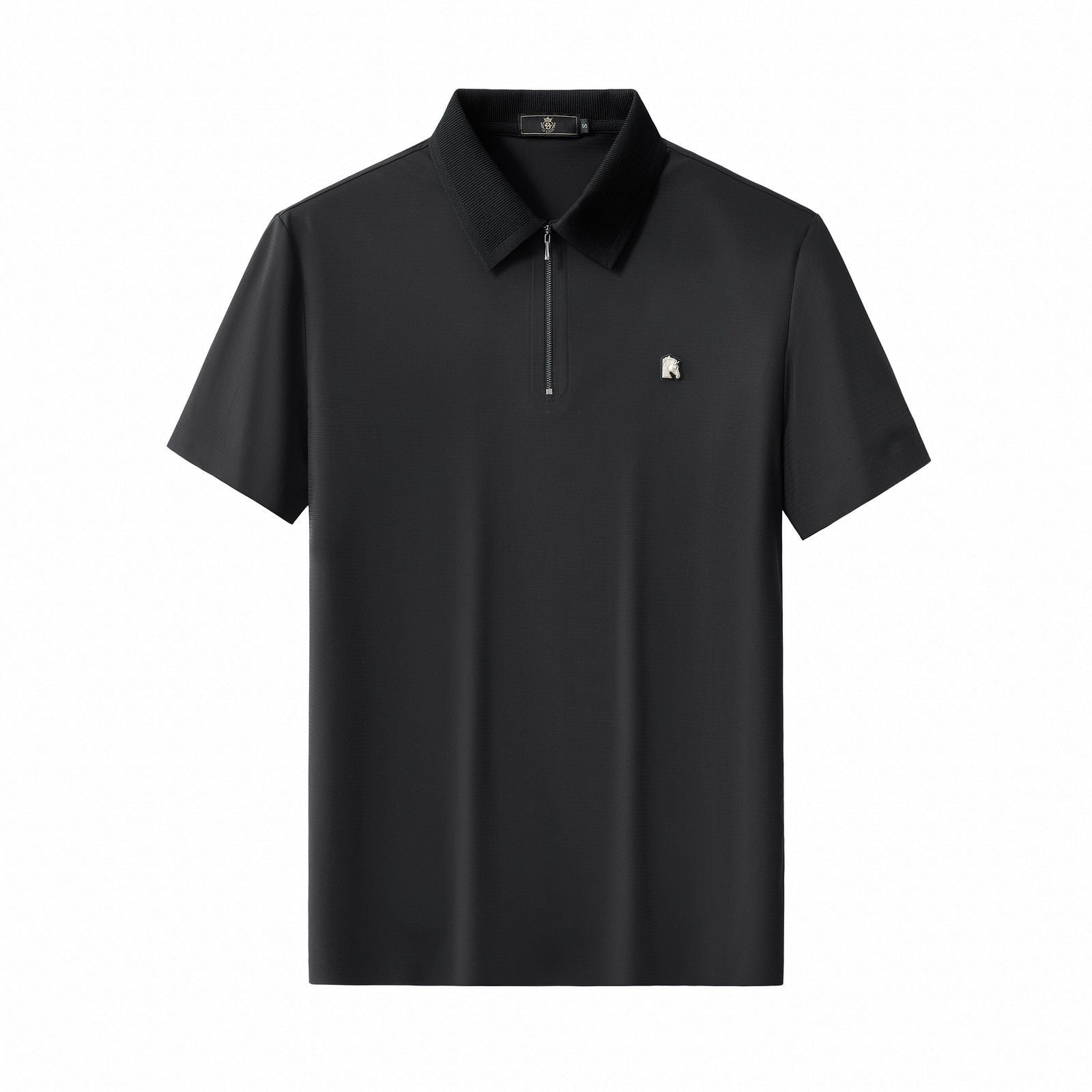 Zip Placket Performance Polo – El Baron BLACK
