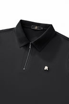 Zip Placket Performance Polo – El Baron BLACK