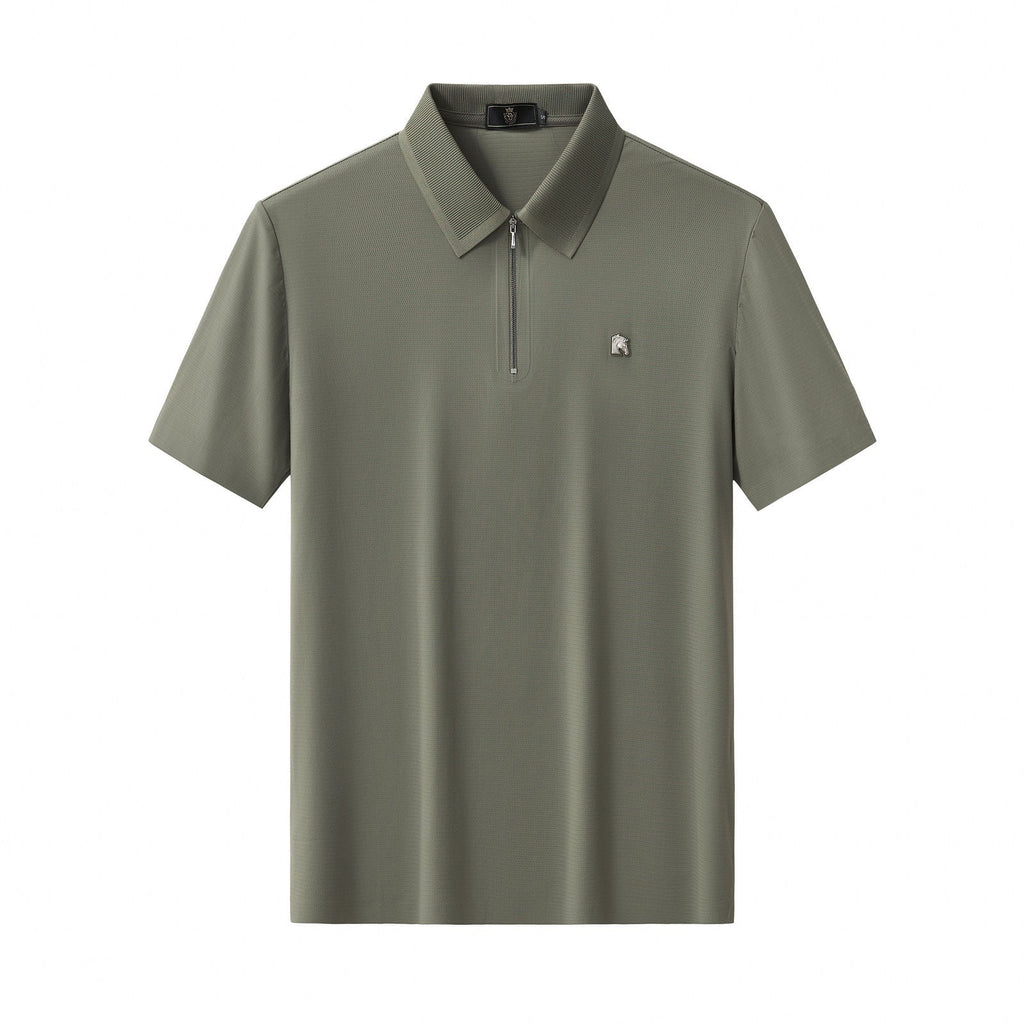 Zip Placket Performance Polo – El Baron DARK GREEN