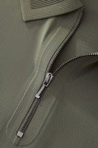 Zip Placket Performance Polo – El Baron DARK GREEN
