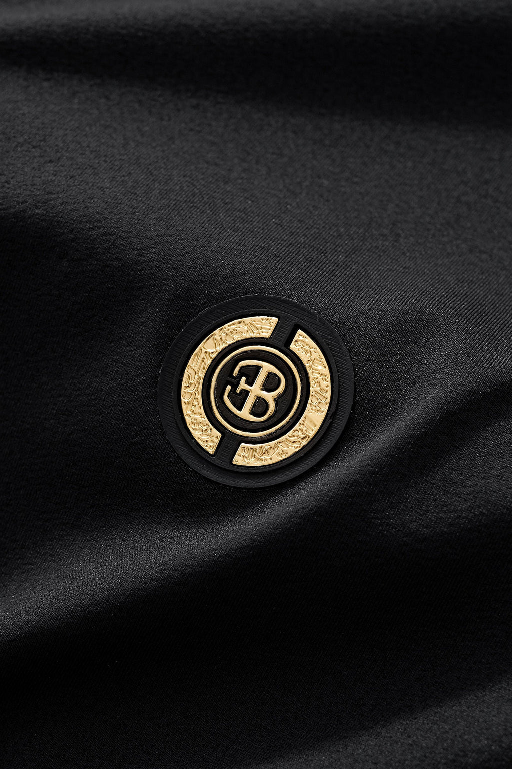 Stripe Collar Performance Polo – El Baron BLACK
