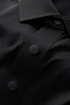Stripe Collar Performance Polo – El Baron BLACK