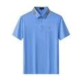 Stripe Collar Performance Polo – El Baron BLUE