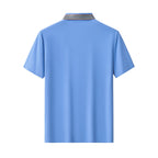 Stripe Collar Performance Polo – El Baron BLUE