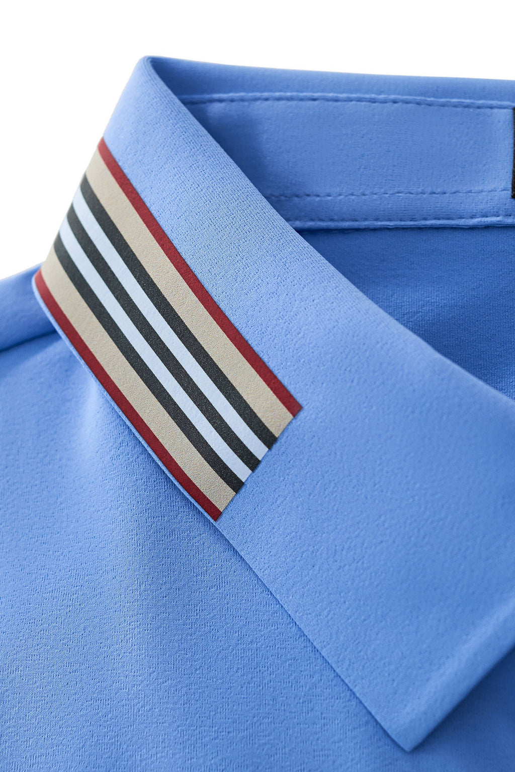 Stripe Collar Performance Polo – El Baron BLUE
