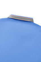 Stripe Collar Performance Polo – El Baron BLUE