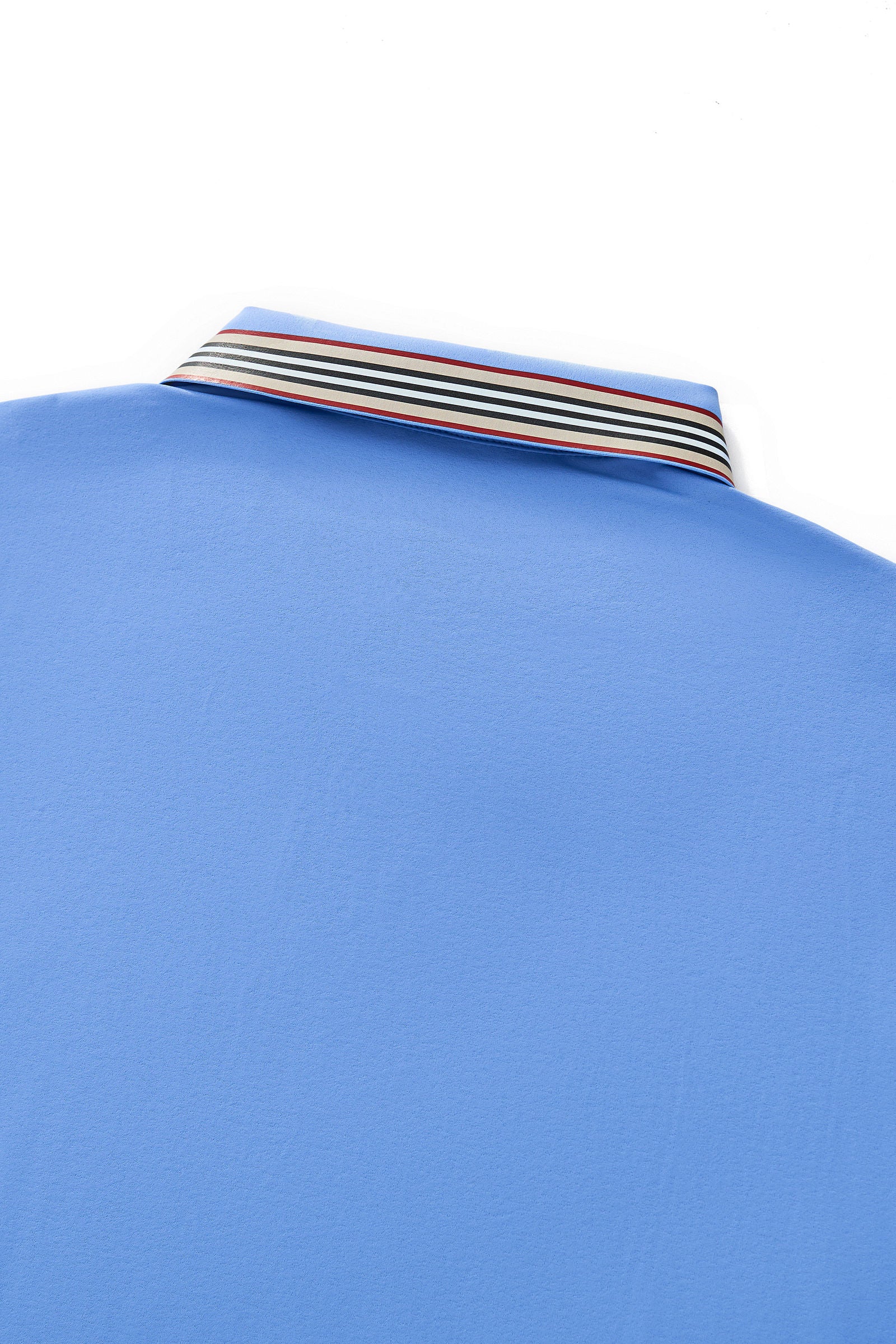 Stripe Collar Performance Polo – El Baron BLUE