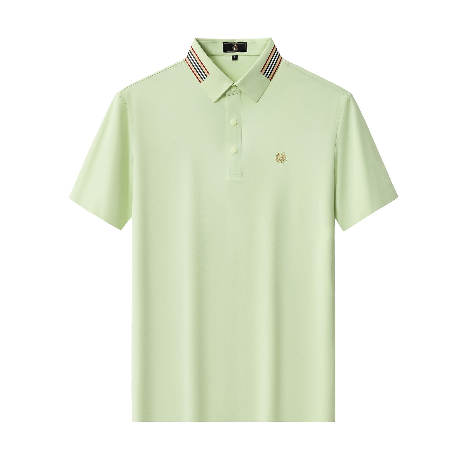 Stripe Collar Performance Polo – El Baron GREEN