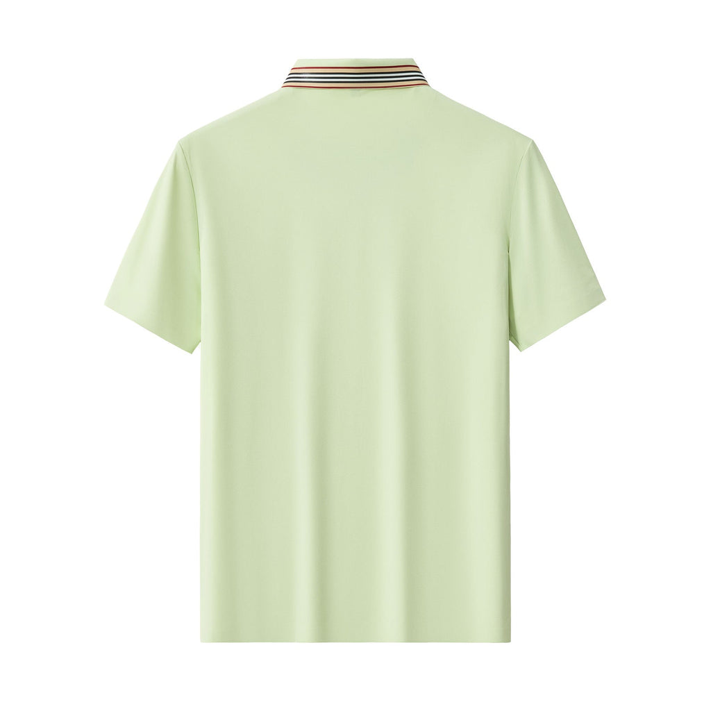 Stripe Collar Performance Polo – El Baron GREEN