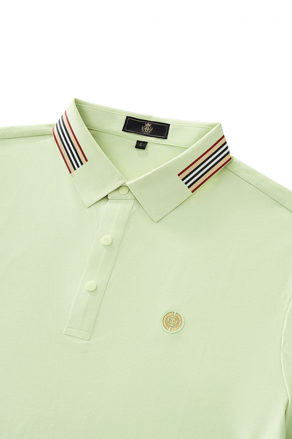 Stripe Collar Performance Polo – El Baron GREEN