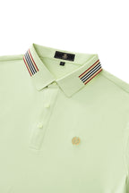 Stripe Collar Performance Polo – El Baron GREEN