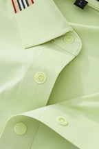Stripe Collar Performance Polo – El Baron GREEN
