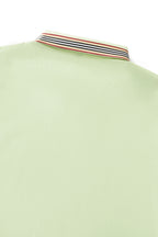 Stripe Collar Performance Polo – El Baron GREEN