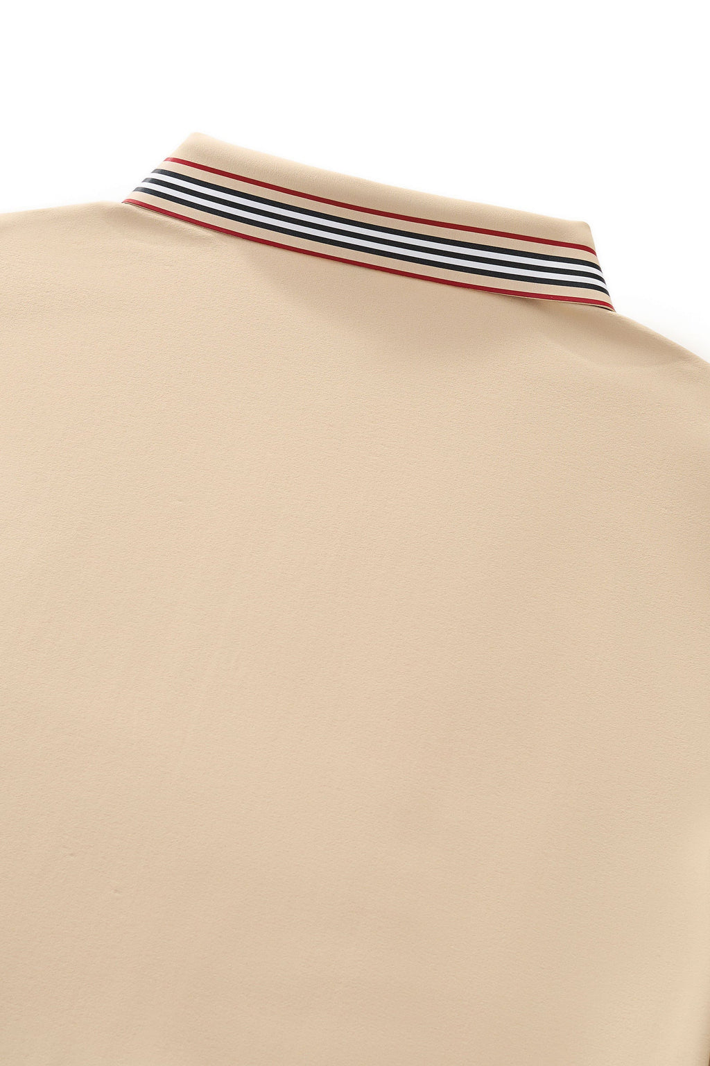 Stripe Collar Performance Polo – El Baron KHAKI