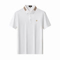 Stripe Collar Performance Polo – El Baron WHITE